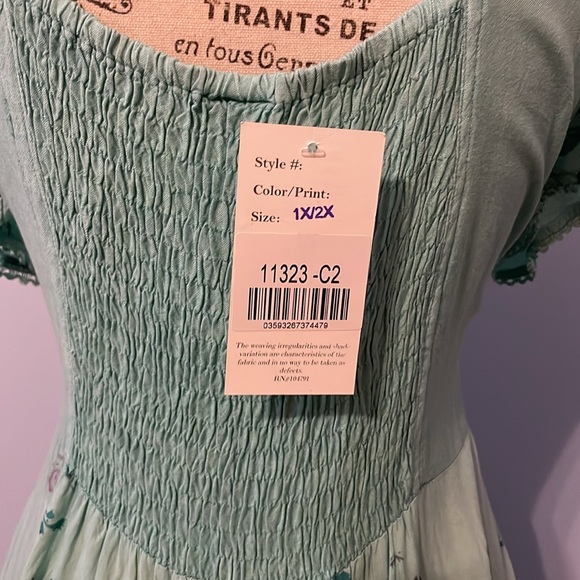 NWT, 1X/2X Mint Green Maxi Dress - Picture 6 of 14